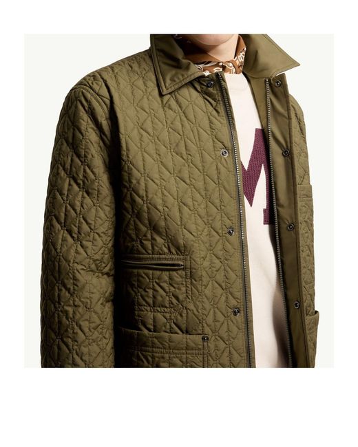 Moncler Green Theoline Diamond-Quilted Padded Mid-Length Jacket for men