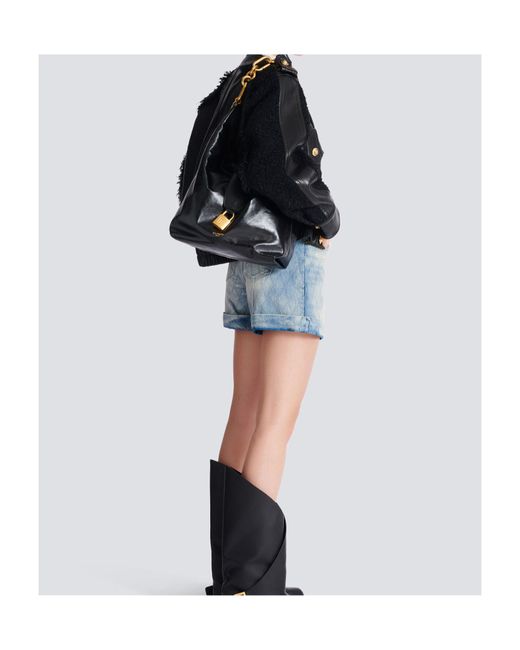 Balmain Black Sync Hobo Bag