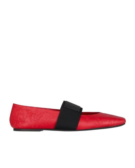 Givenchy Red Sliced Square Ballerinas