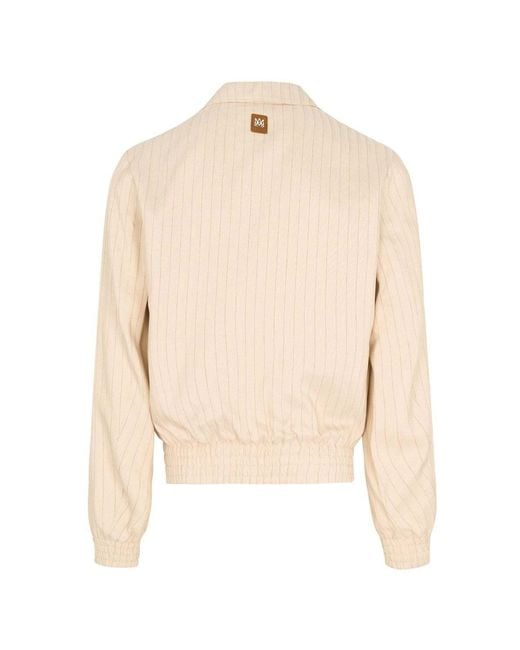 Amiri Natural Pinstripe Zip-Up Jacket for men