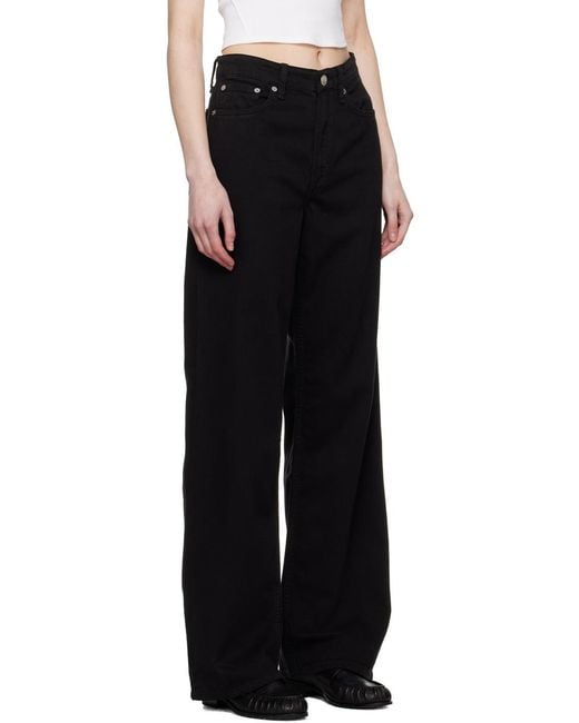 Rag & Bone Black Logo Patch Straight-Leg Jeans