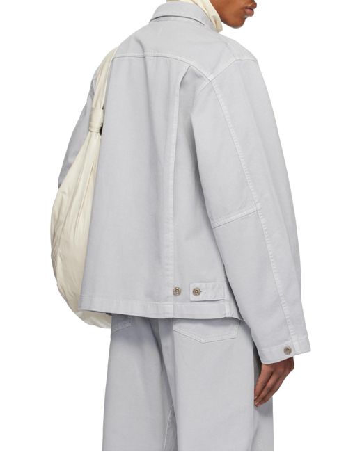Lemaire Blue Long Sleeved Buttoned Jacket