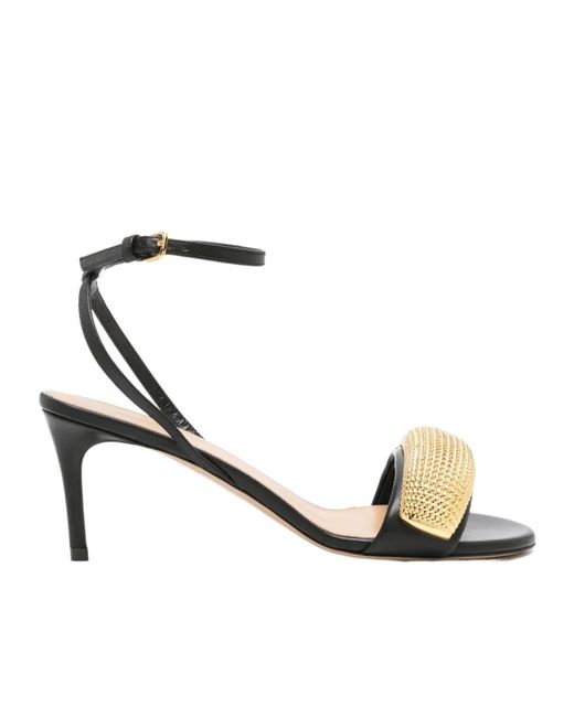 J.W. Anderson Metallic Leather Mid-Heel Sandals