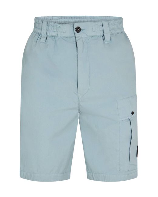 C P Company Blue Cargo Shorts for men