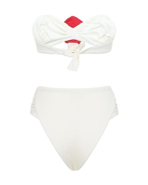 LaRevêche Red Derya Bandeau Bikini Set