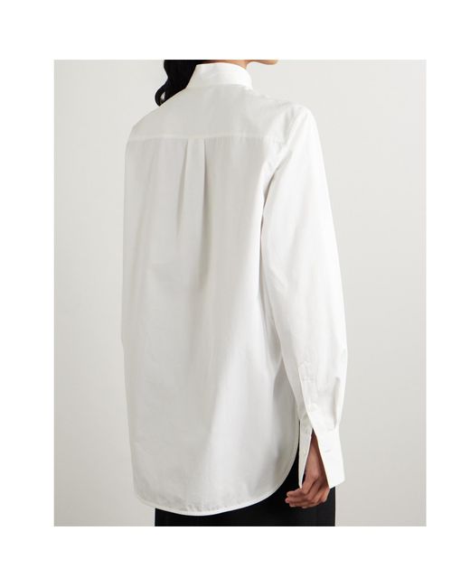 Totême White Totême Curved Hem Buttoned Shirt