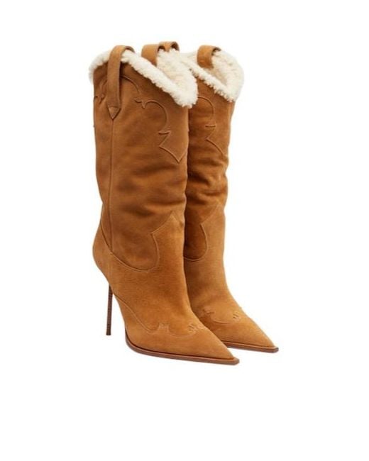 Paris Texas Brown Suede Cowboy Boots