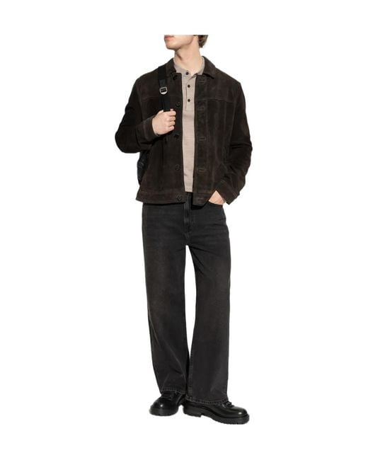 AllSaints Black Nates Suede Jacket