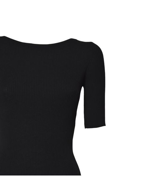 Weekend by Maxmara Black Waser Boat-Neck Ribbed Jumper