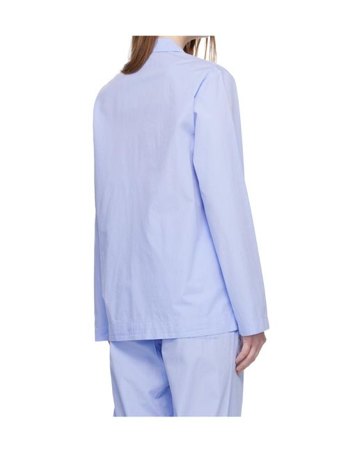 Tekla Blue Long-Sleeved Pajama Shirt