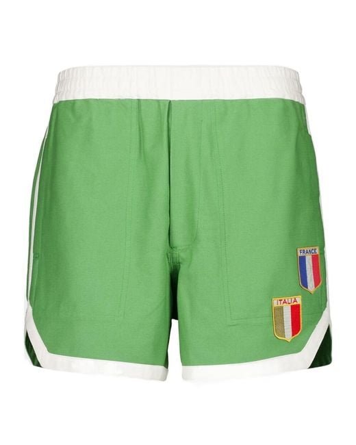 Bode Green Euro Gym Elastic Waist Shorts for men
