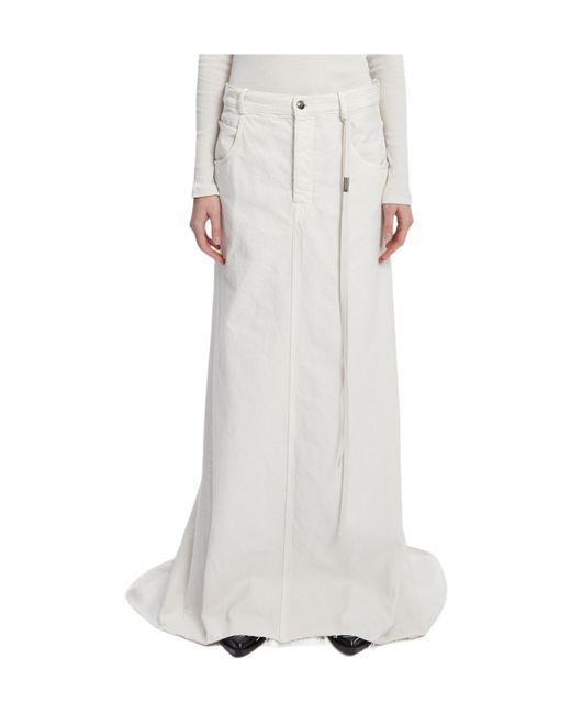 Ann Demeulemeester White Belt Loop Skirt
