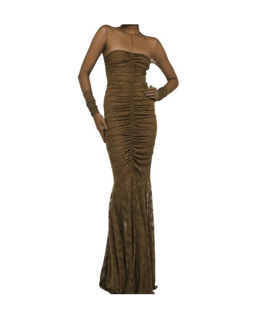Norma Kamali Gray Turtle Semi-Transparent Jumpsuit