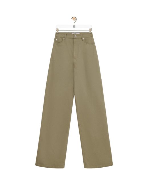 Loewe White Logo Patch High-Waist Trousers