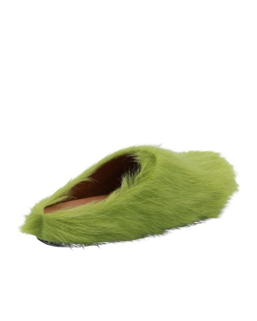Marni Green Fussbett Slip-On Flat Mules for men
