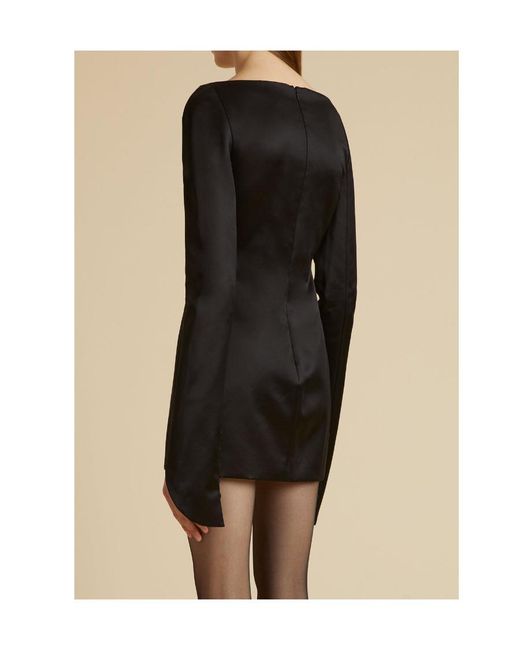 Khaite Black Tate Long-Sleeved Dress