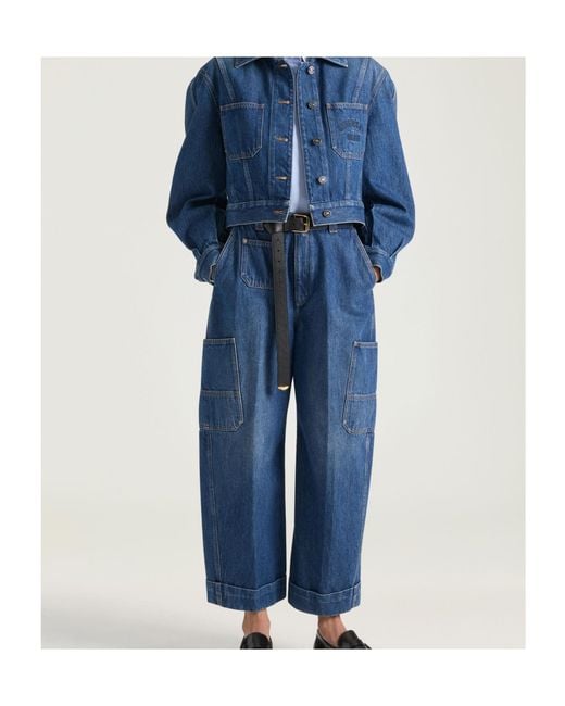 Givenchy Blue Cropped Utility Denim Jeans