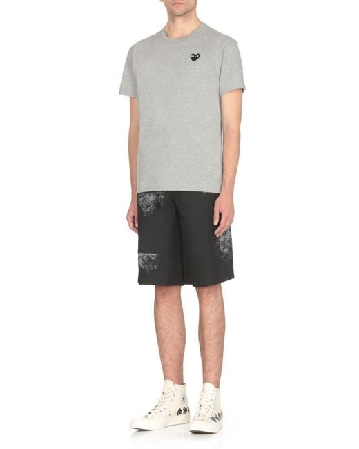 COMME DES GARÇONS PLAY Gray Short-Sleeved T-Shirt for men