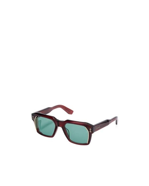 Akoni Green Geometric-Frame Sunglasses for men
