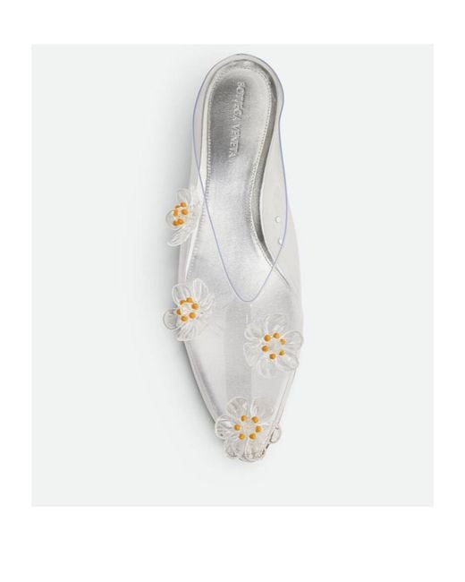 Bottega Veneta White Jet Mules
