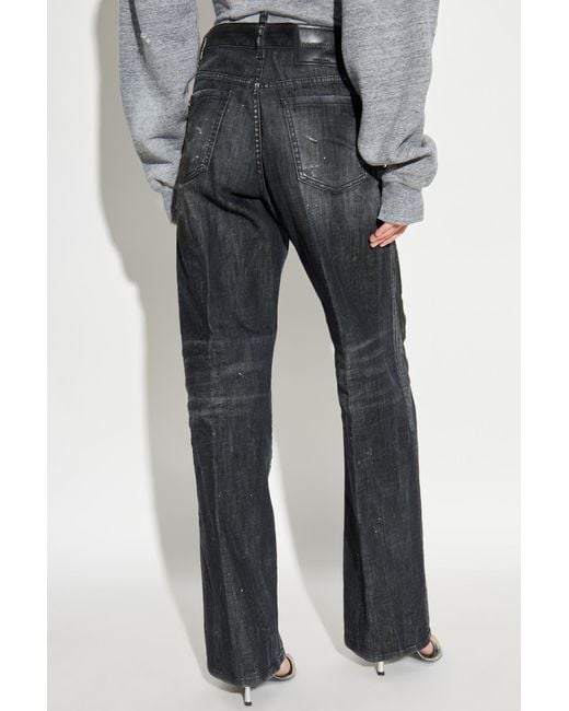 DSquared² Gray San Diego Straight-Leg Distressed Jeans