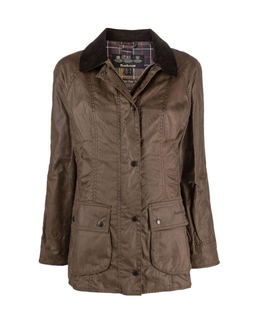 Barbour Brown Collared Waxed Raincoat