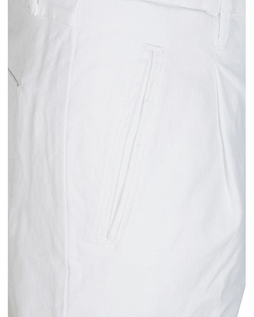 Incotex White Logo-Patch Trousers for men
