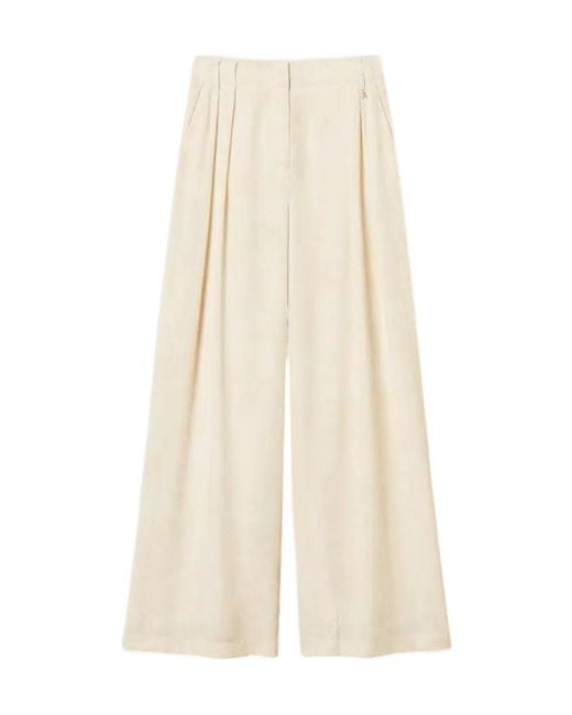 Twinset Natural Pleat-Detail Palazzo Pants