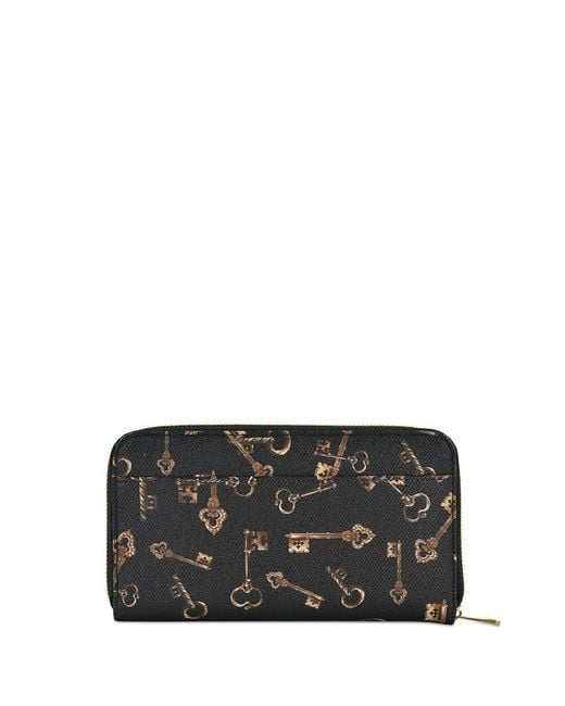 Dolce & Gabbana Black Printed Zipper Wallet