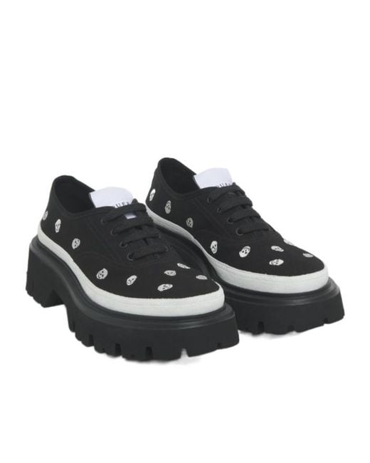 McQueen Black Ollie Skull Low-Top Sneakers for men