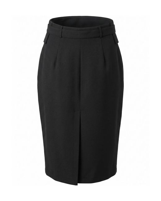 Pinko Black Gazania Belted Front-Slit Midi Skirt
