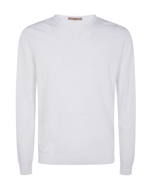 Nuur White Cotton Sweatshirt for men