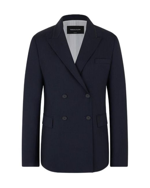 Fabiana Filippi Blue Long-Sleeved Suit Jacket