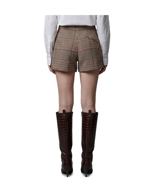 FEDERICA TOSI Gray Glen Plaid Tailored Shorts