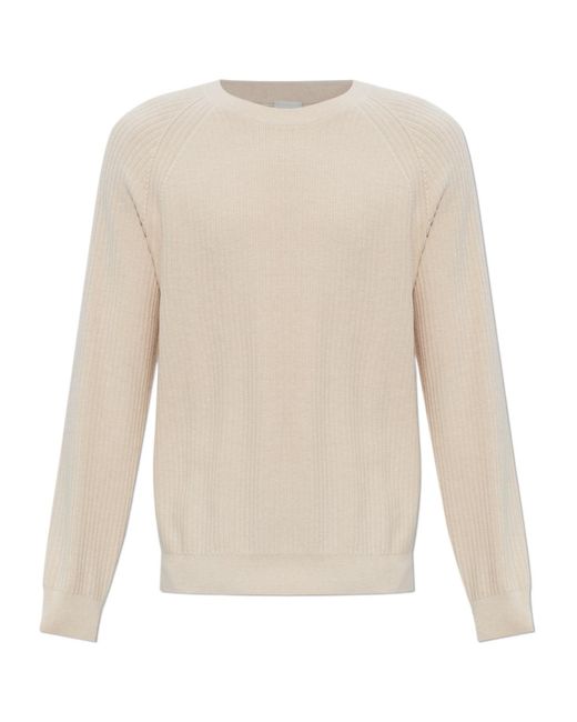 Paul Smith White Ribbed Sweater for men