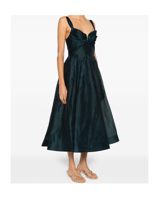 Zimmermann Blue Rebellion Drape Midi Dress