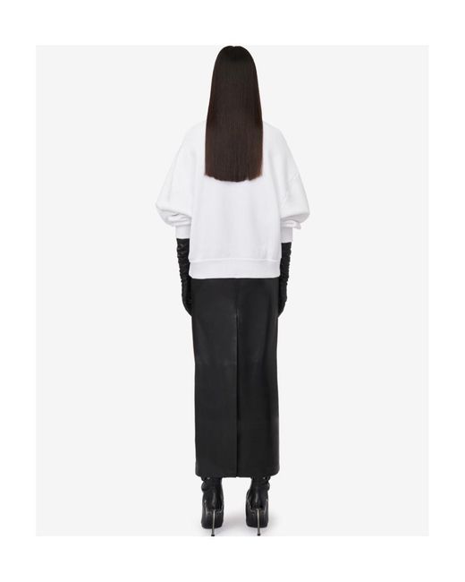 McQueen Gray Ghost Orchid Printed Crewneck Sweatshirt