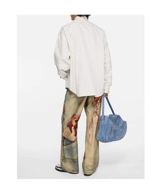 Acne White Double Sleeve Button-Up Shirt for men