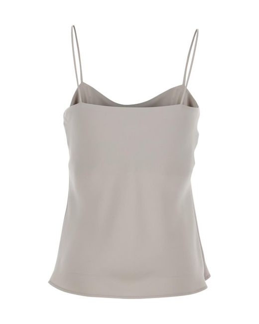 Herno Gray Flared Tech Camisole Top