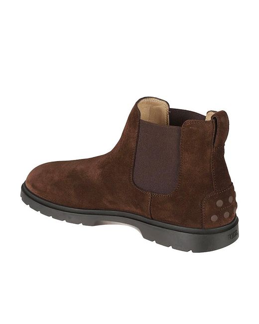 Tod's Brown Tronchetto Round Toe Boots for men