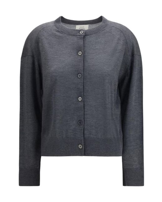Loulou de Saison Black Kita Fine Crewneck Cardigan