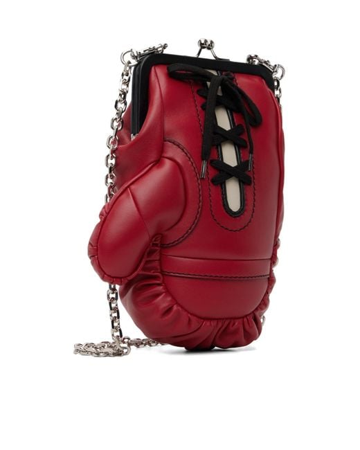 Moschino Red Boxing Gloves Chain Shoulder Bag