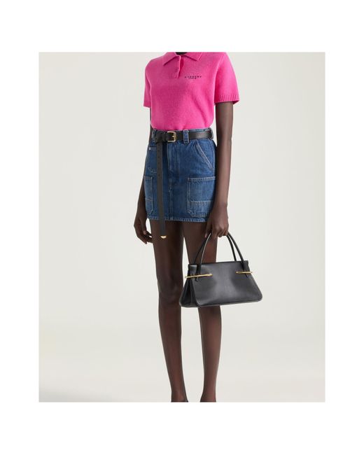 Givenchy Blue Logo-Embroidered Denim Mini Skirt