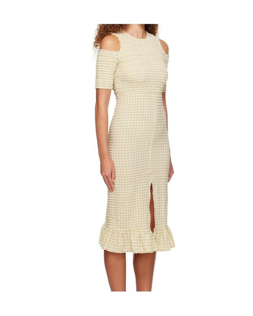 Ganni Natural Stretch Seersucker Smock Dress