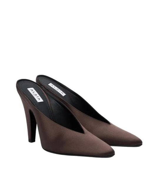 Alaïa Brown Open-Toe High-Heeled Sandals
