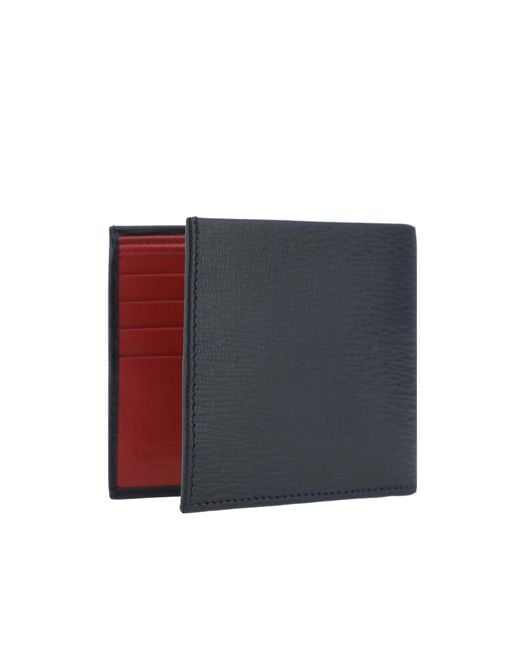 Ferragamo Blue Ferragamo Textured Gancini Wallet for men