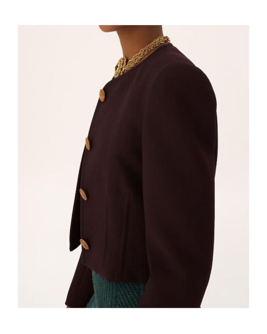 Chloé Black Collarless Cropped Jacket