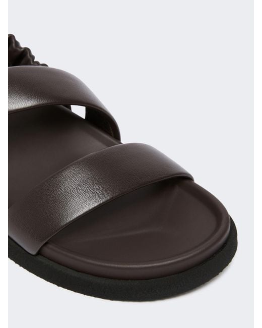 Max Mara Black Macro Strap Detailed Sandals
