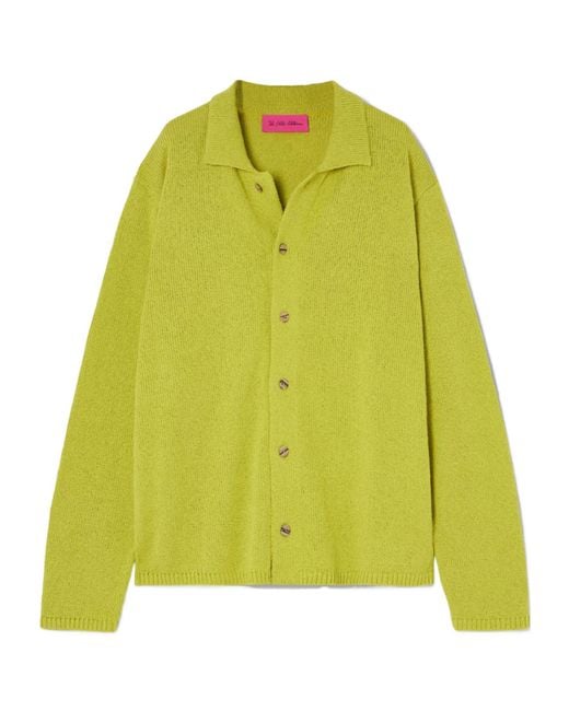 The Elder Statesman Yellow Cotton Cardigan