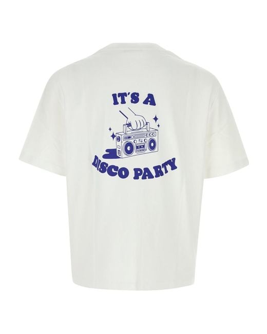 A.P.C. White Disco Logo Printed Crewneck T-Shirt for men